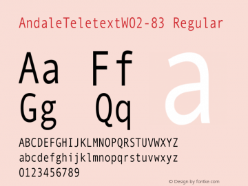 Andale Teletext W02 83 Version 1.1图片样张