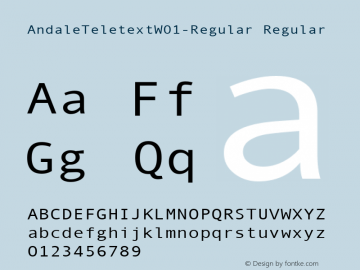 Andale Teletext W01 Regular Version 1.1图片样张