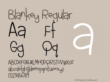 Blankey Regular Version 1.00 Font Sample