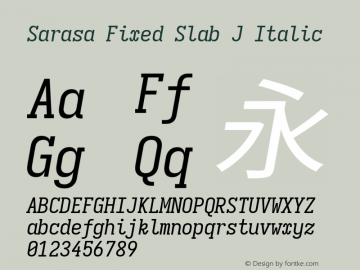 Sarasa Fixed Slab J Italic 图片样张