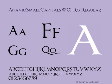 Anavio Small Capitals W01 Rg Version 1.00 Font Sample