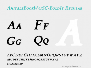 Amitale Book W01SC Bold Italic Version 1.00 Font Sample