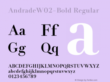 Andrade W02 Bold Version 1.1 Font Sample