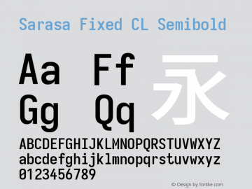 Sarasa Fixed CL Semibold  Font Sample