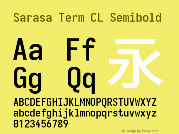 Sarasa Term CL Semibold  Font Sample