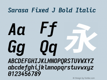 Sarasa Fixed J Bold Italic 图片样张