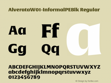 Alverata W01 Informal PE Blk Version 1.1 Font Sample