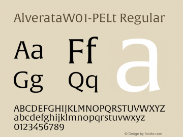 Alverata W01 PE Lt Version 1.1 Font Sample