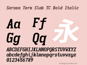 Sarasa Term Slab TC Bold Italic 图片样张