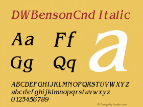 DWBensonCnd Italic 10/23/2002图片样张