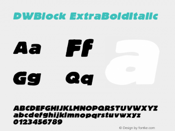 DWBlock ExtraBoldItalic 10/24/2002图片样张