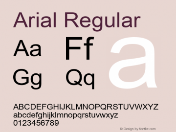 Arial W02 Regular Version 6.87 Font Sample