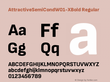 AttractiveSemiCond W01 XtraBold Version 3.001图片样张