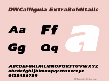 DWCalligula ExtraBoldItalic 10/24/2002 Font Sample