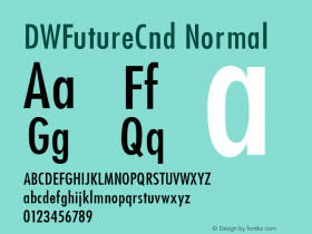 DWFutureCnd Normal 10/24/2002 Font Sample