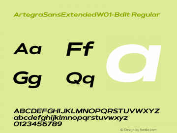 Artegra Sans Extended W01 Bd It Version 1.001 Font Sample