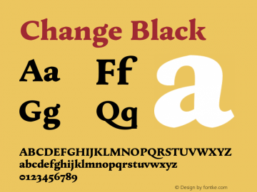 Change Black Version 2.000;hotconv 1.0.109;makeotfexe 2.5.65596 Font Sample