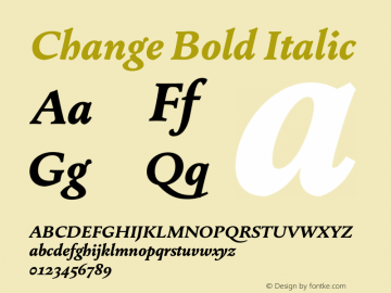 Change Bold Italic Version 2.000;hotconv 1.0.109;makeotfexe 2.5.65596图片样张