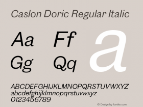 CaslonDoric-RegularItalic Version 1.001图片样张