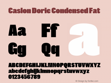 CaslonDoricCond-Fat Version 1.001 Font Sample