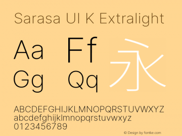 Sarasa UI K Xlight Version 0.18.4; ttfautohint (v1.8.3) Font Sample