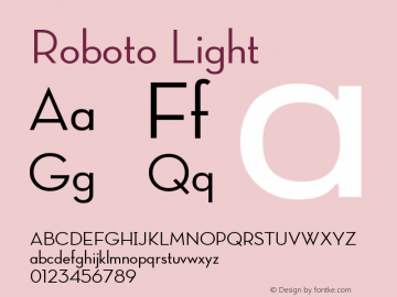 Roboto Light Version 2.00 December 14, 2016 Font Sample