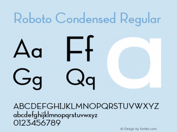 Roboto Condensed Version 2.00 February 4, 2017 Font Sample