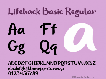 Lifehack Basic 1.000 Font Sample