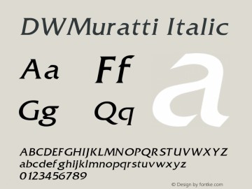 DWMuratti Italic 10/26/2002 Font Sample