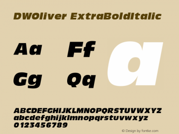 DWOliver ExtraBoldItalic 10/26/2002 Font Sample