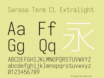 Sarasa Term CL Xlight  Font Sample