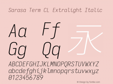 Sarasa Term CL Xlight Italic 图片样张