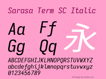 Sarasa Term SC Italic  Font Sample