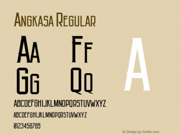 Angkasa Regular Version 1.000;PS 001.000;hotconv 1.0.88;makeotf.lib2.5.64775图片样张