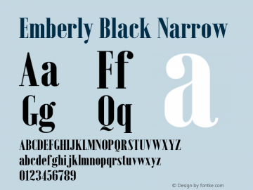 Emberly Black Narrow Version 1.000 Font Sample