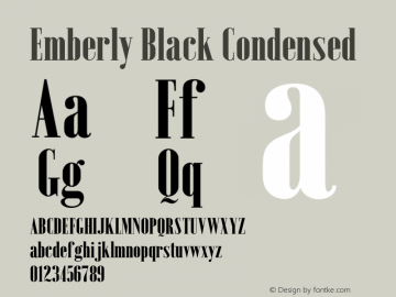 Emberly Black Condensed Version 1.000 Font Sample