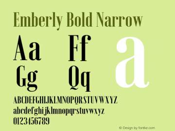 Emberly Bold Narrow Version 1.000 Font Sample