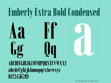 Emberly Extra Bold Condensed Version 1.000 Font Sample