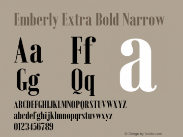 Emberly Extra Bold Narrow Version 1.000图片样张