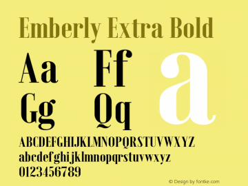 Emberly Extra Bold Version 1.000 Font Sample