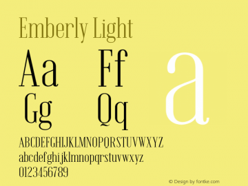 Emberly Light Version 1.000 Font Sample