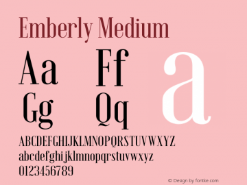 Emberly Medium Version 1.000 Font Sample