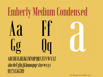 Emberly Medium Condensed Version 1.000图片样张