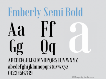 Emberly Semi Bold Version 1.000 Font Sample