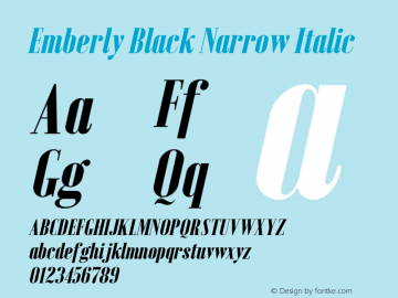 Emberly Black Narrow Italic Version 1.000图片样张