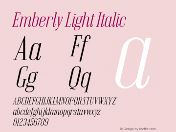 Emberly Light Italic Version 1.000图片样张