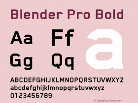 Blender Pro Bold Version 3.006 2009 Font Sample