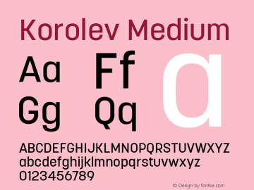 Korolev Medium 1.000 Font Sample