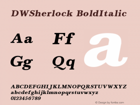 DWSherlock BoldItalic 10/26/2002图片样张