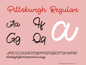 Pittsburgh Version 1.00;November 10, 2020;FontCreator 13.0.0.2683 64-bit Font Sample